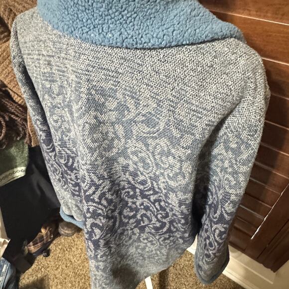 Vintage Mulberry Street Wool Coat Jacket Womens L Blue Tapestry button pockets - Picture 6 of 9